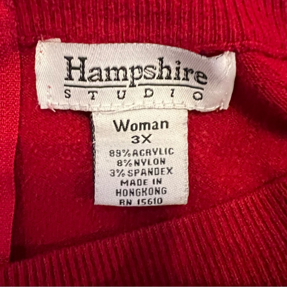 Vintage Plus size Red Crewneck Sweater with Relaxed Fit - Picture 5 of 5